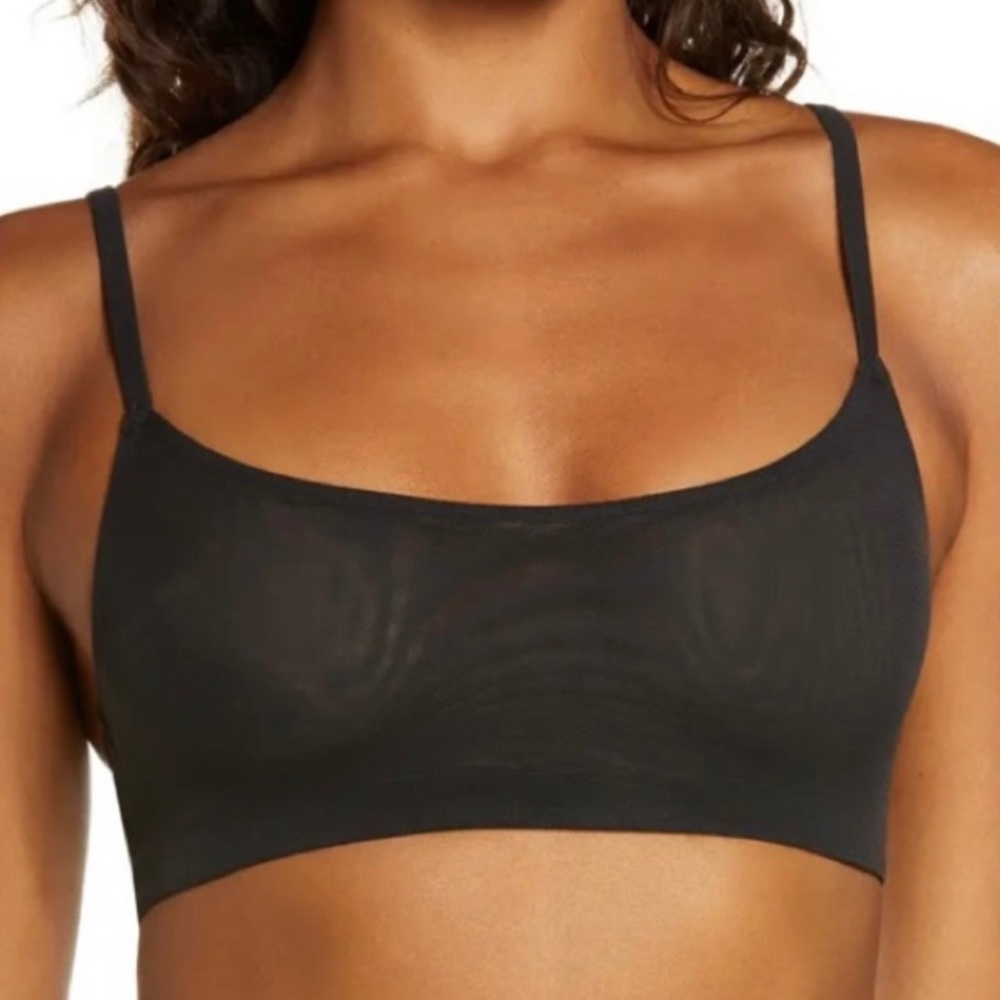 NWT Rare SKIMS Mesh Scoop Bralette Onyx Black L Lingerie